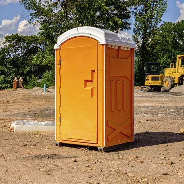 how often are the porta potties cleaned and serviced during a rental period in Weatherby Missouri